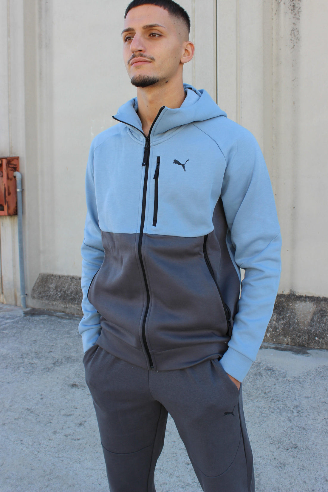 PUMATECH hooded jumpsuit with full zip