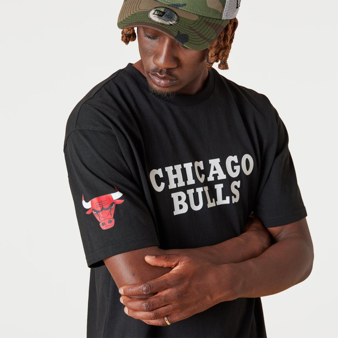 CHICAGO BULLS WORDMARK BLACK TEE